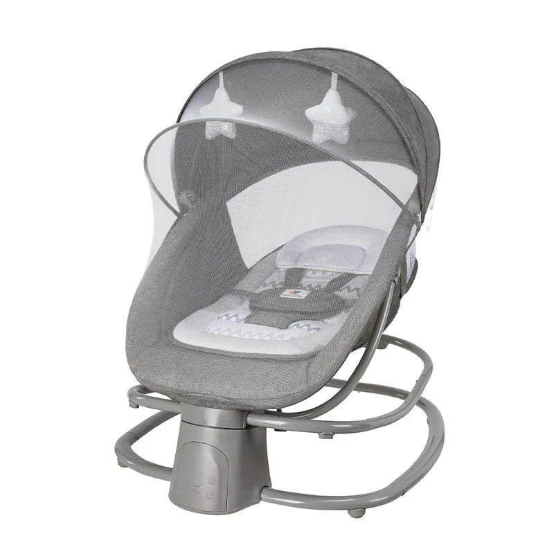 Mastela 4in1 Round Shaped Electronic Baby Swing - Grey - 8112