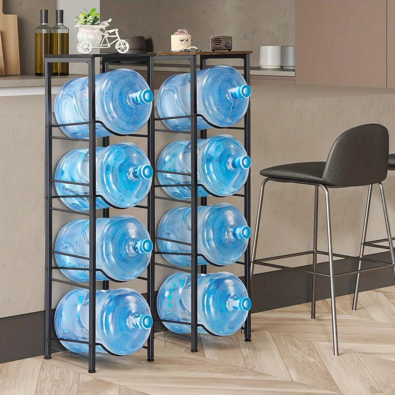 4 IN 1 Water Bottle Holder With Dispenser Top by Metallics Home