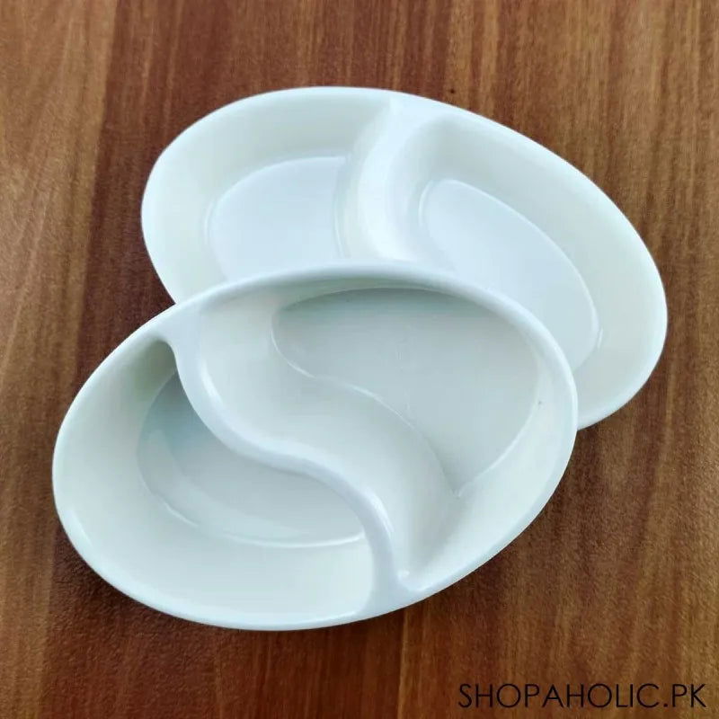 2 Sections Melamine Pickle Sauces Dish