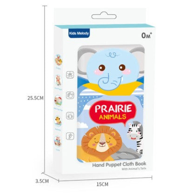 Prairie Animals Hand Puppet Cloth Book