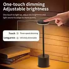 Simple Touch Sensor LED Table Lamp Rechargeable Desk Lamp 3Colors Adjustable Bedside Creative Ambient Light Bar Room Decor Light