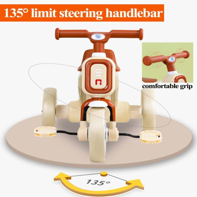 Tricycle Model For Kids With Rear HANDLE - 3010-T White