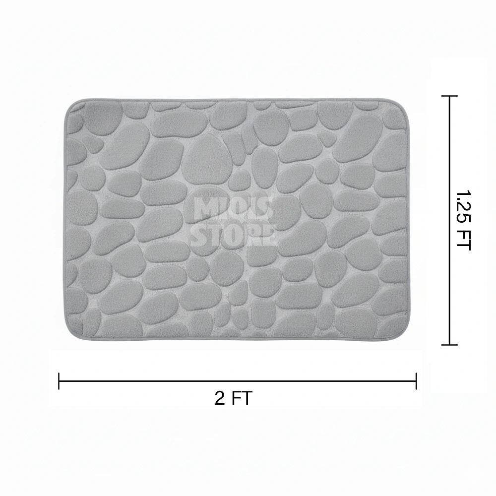 Pebble Stone Water Absorbent Mat (Medium Light Gray)