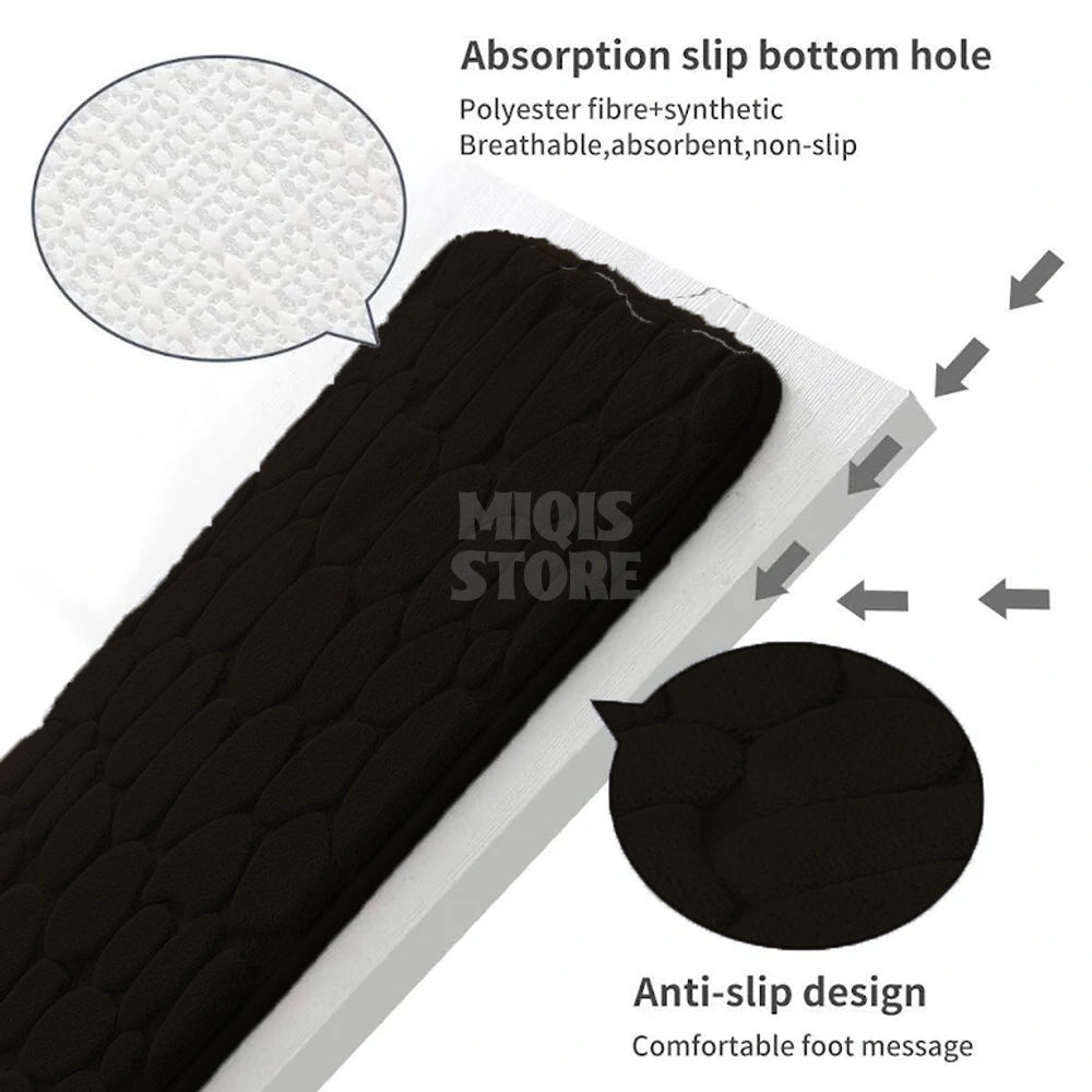 Pebble Stone Water Absorbent Mat (Medium Black)