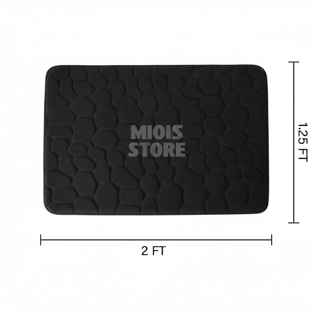 Pebble Stone Water Absorbent Mat (Medium Black)