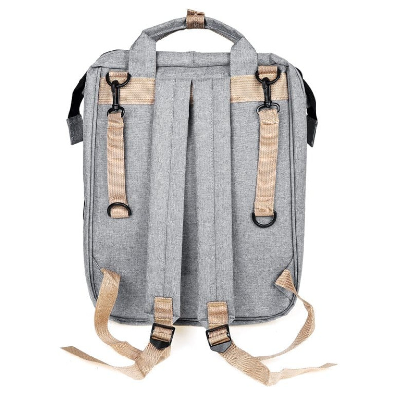 4 In 1 Waterproof Travel Diaper Backpack & Changing Bed Grey