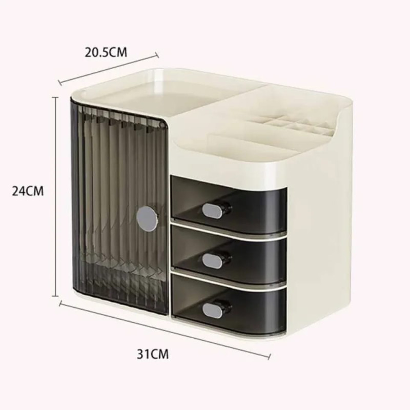 Multi-Compartment Cosmetic Organizer With Drawers