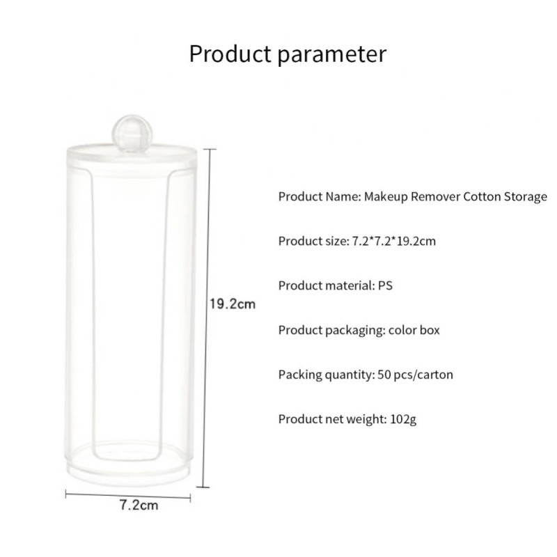 Transparent Acrylic Cotton Swab Box with Lid