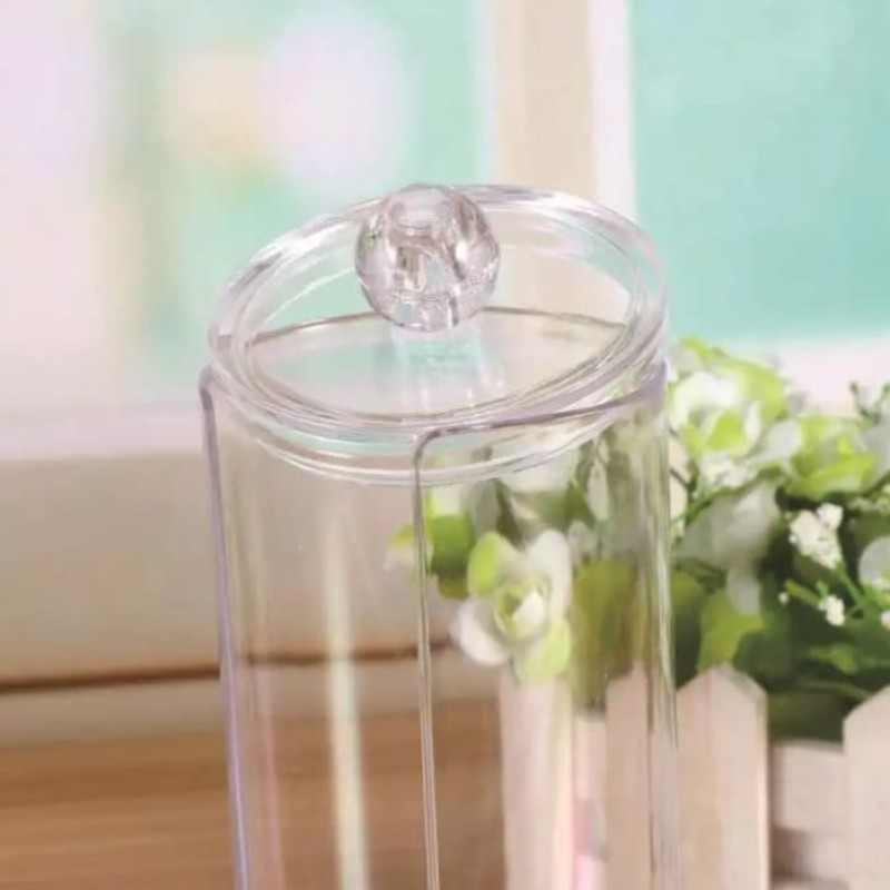 Transparent Acrylic Cotton Swab Box with Lid
