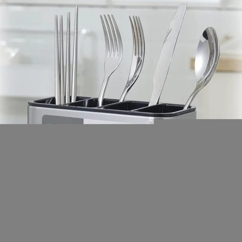Stainless - Steel Cutlery Holder With Drain Rack
