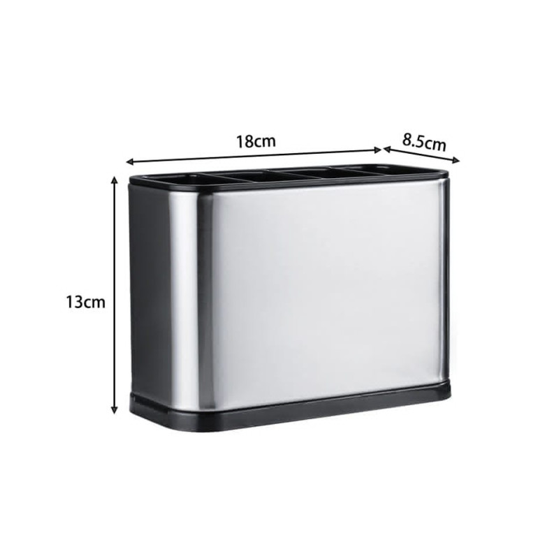 Stainless - Steel Cutlery Holder With Drain Rack