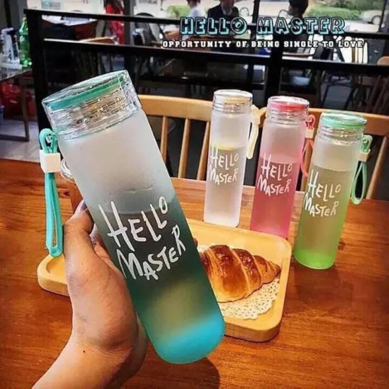 Hello master water bottle ( Glass )
