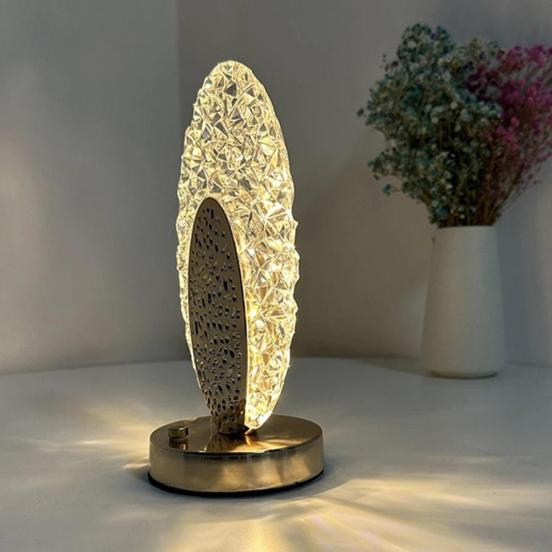 Multi Color Chargeable Crystal Touch Lamp (Oval Shape)