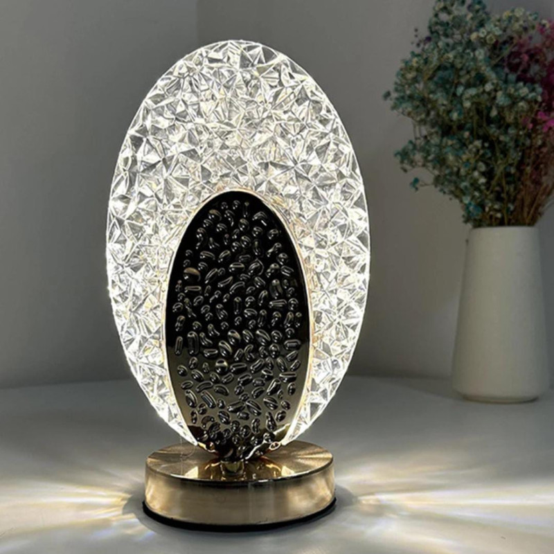 Multi Color Chargeable Crystal Touch Lamp (Oval Shape)