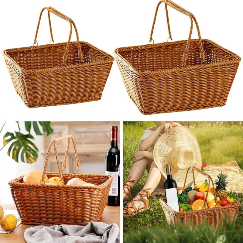 Vintage Style Braided Fruit & Bread Storage Basket