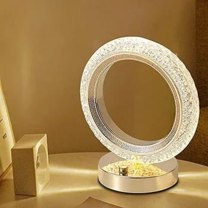 Multi Color Chargeable Crystal Touch Lamp (Ring Shape)
