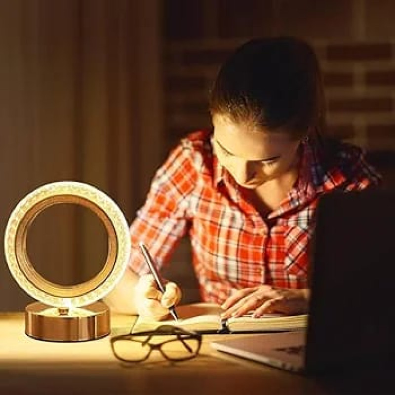 Multi Color Chargeable Crystal Touch Lamp (Ring Shape)