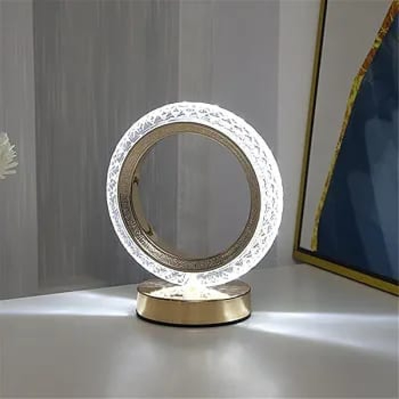 Multi Color Chargeable Crystal Touch Lamp (Ring Shape)