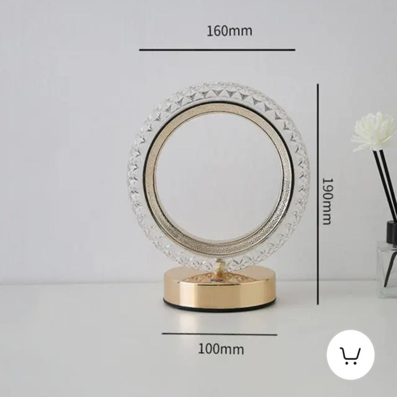 Multi Color Chargeable Crystal Touch Lamp (Ring Shape)