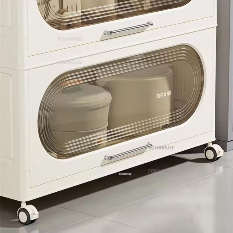 Multi-functional and Foldable Plastic Storage Cabinet Rack for Kitchens, Living Rooms, and Bedrooms