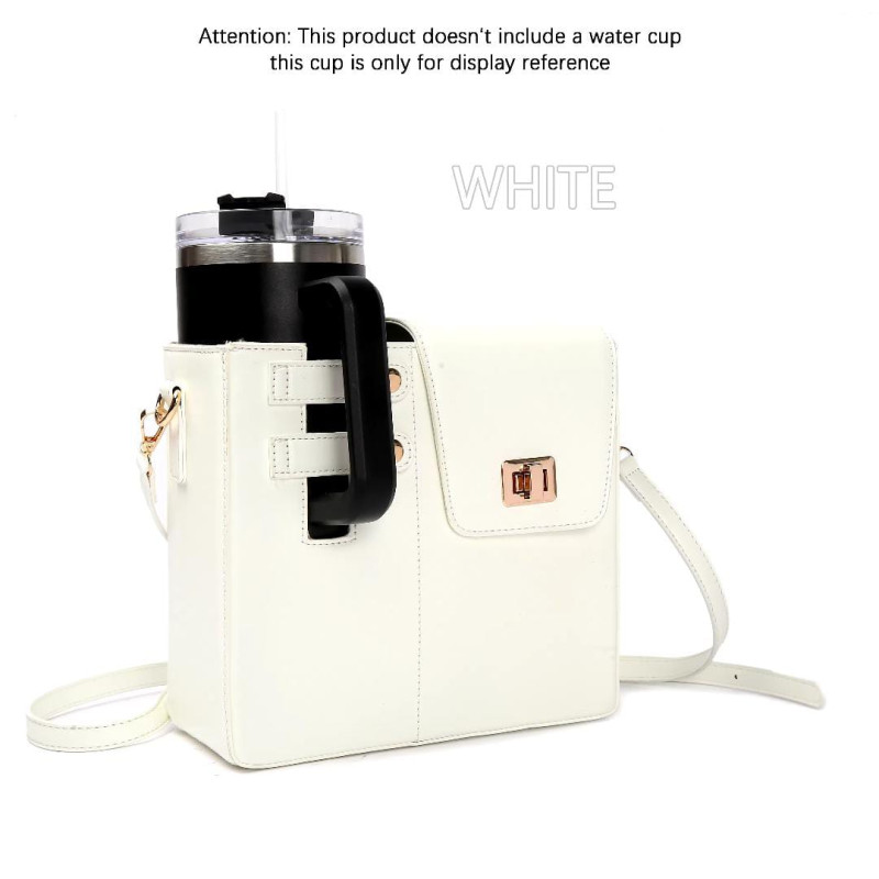 Leather Crossbody Bag   with Cup Holder / Tumbler Compartment
