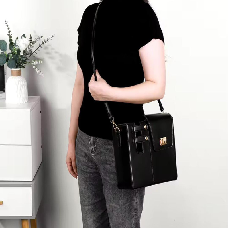 Leather Crossbody Bag   with Cup Holder / Tumbler Compartment