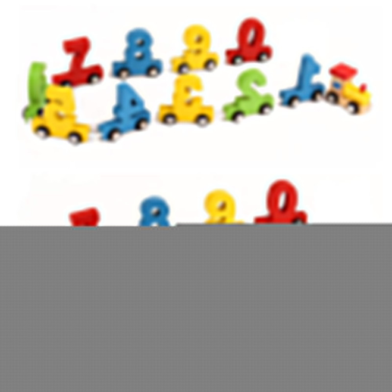 Wooden Digital Model Train 0 - 9 Number Blocks Train