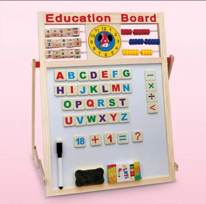 Wooden Montessori Educational Magnetic Multipurpose Learning Double-Sided Writing Blackboard And Whiteboard