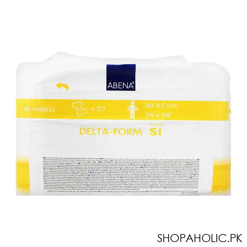 Abena Delta-Foam Adult Diapers, Small S1, 60-85cm, 20-Pack