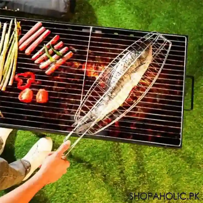 Barbeque Fish Grill with Wooden Handle