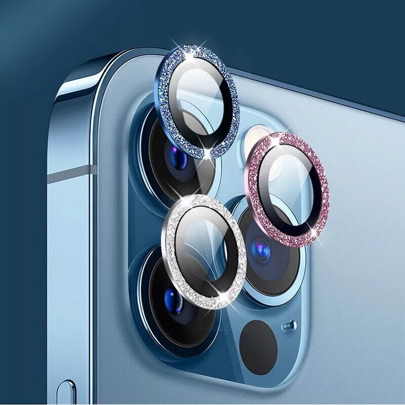 Camera Glitter Lens Luxury iPhone Metal Ring Protector Glass