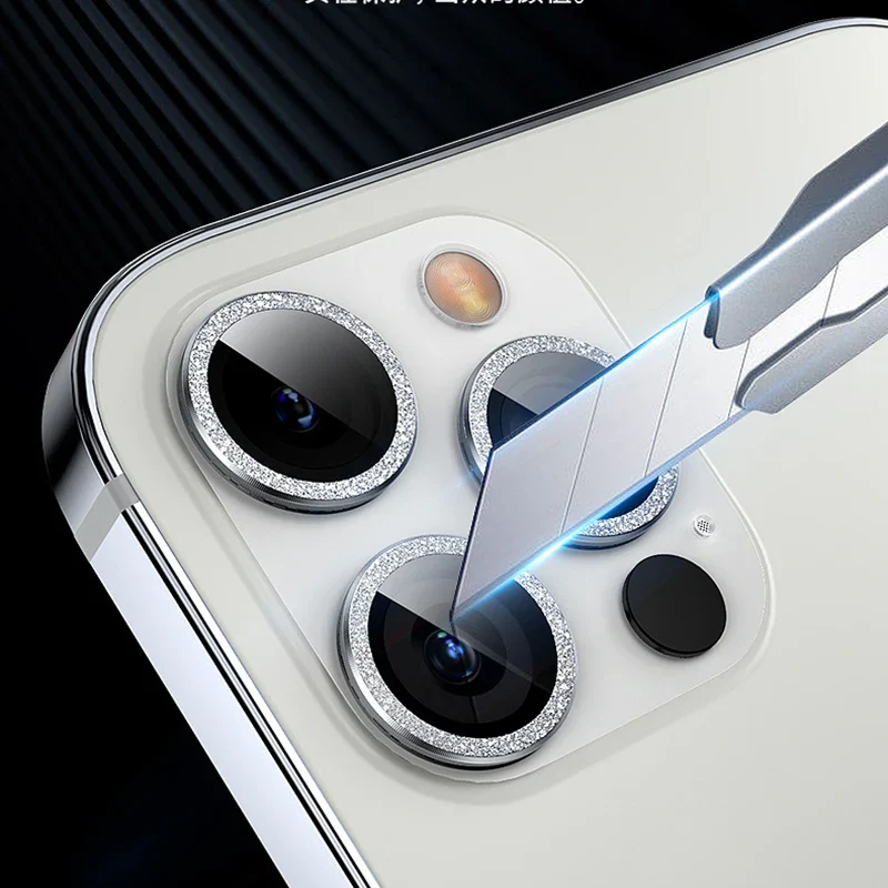 Camera Glitter Lens Luxury iPhone Metal Ring Protector Glass