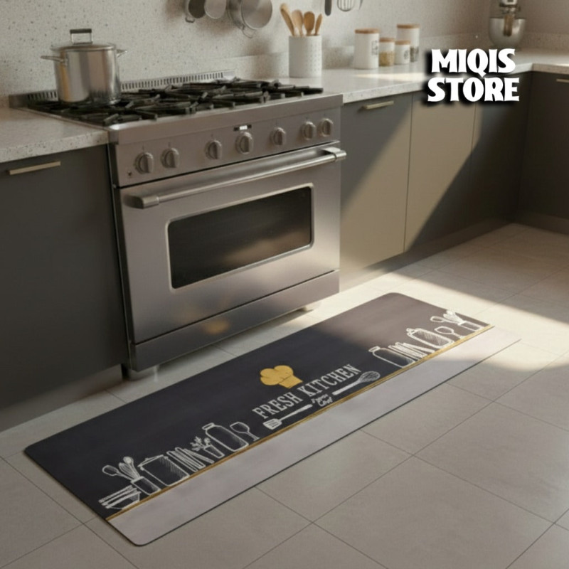 Anti Slip Water Absorbent Runner With Mat (Medium Design 61)