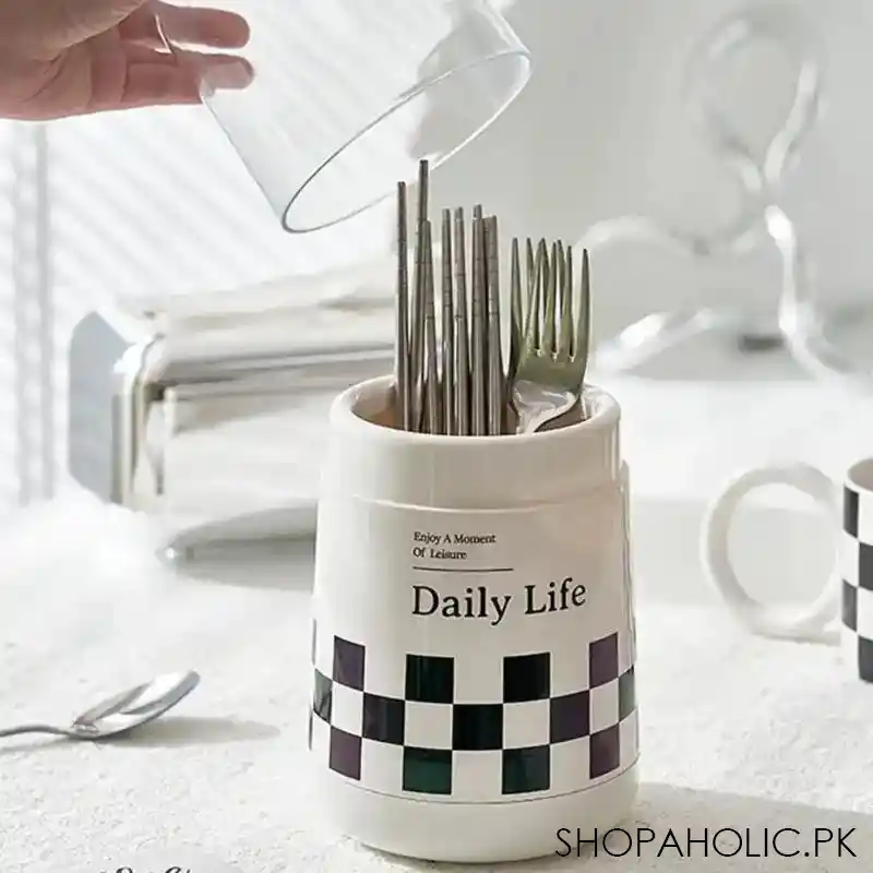 Daily Life Printed Cutlery Holder