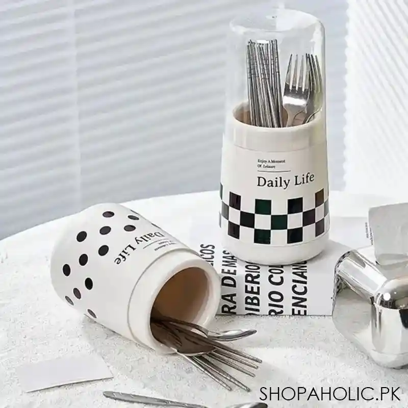 Daily Life Printed Cutlery Holder