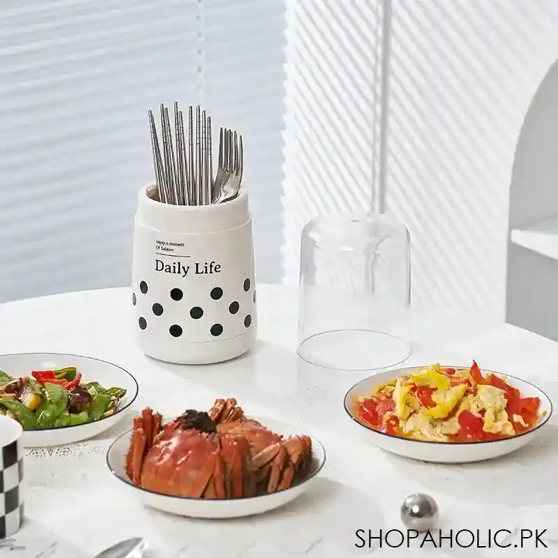 Daily Life Printed Cutlery Holder