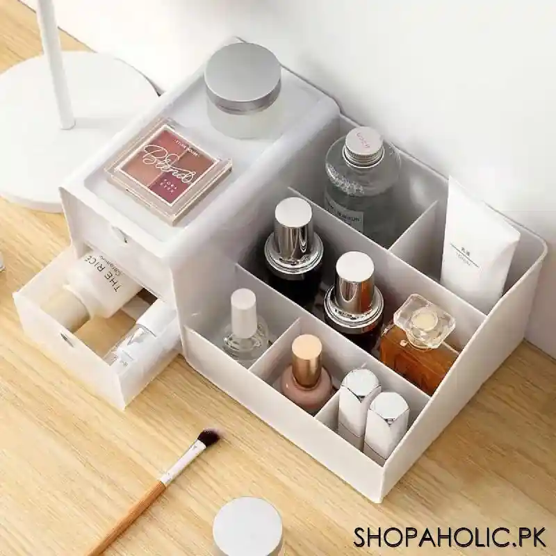 Desktop Cosmetic Storage Box with Drawers and Compartments for Dressing Table