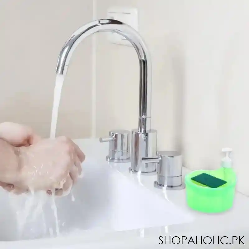 Dish Washing Soap Dispenser with Scrubber Holder 800ml