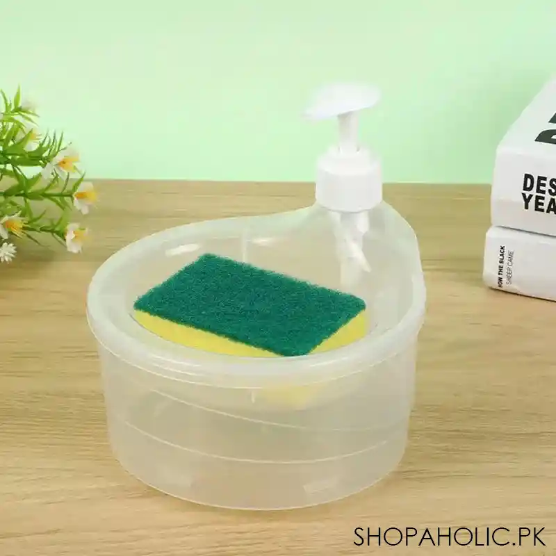 Dish Washing Soap Dispenser with Scrubber Holder 800ml