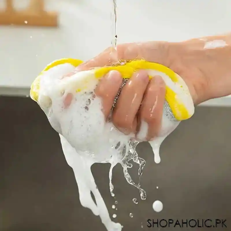 Double Sided Round Dishwashing Cleaning Sponge