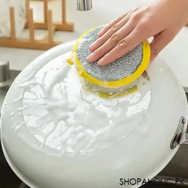 Double Sided Round Dishwashing Cleaning Sponge