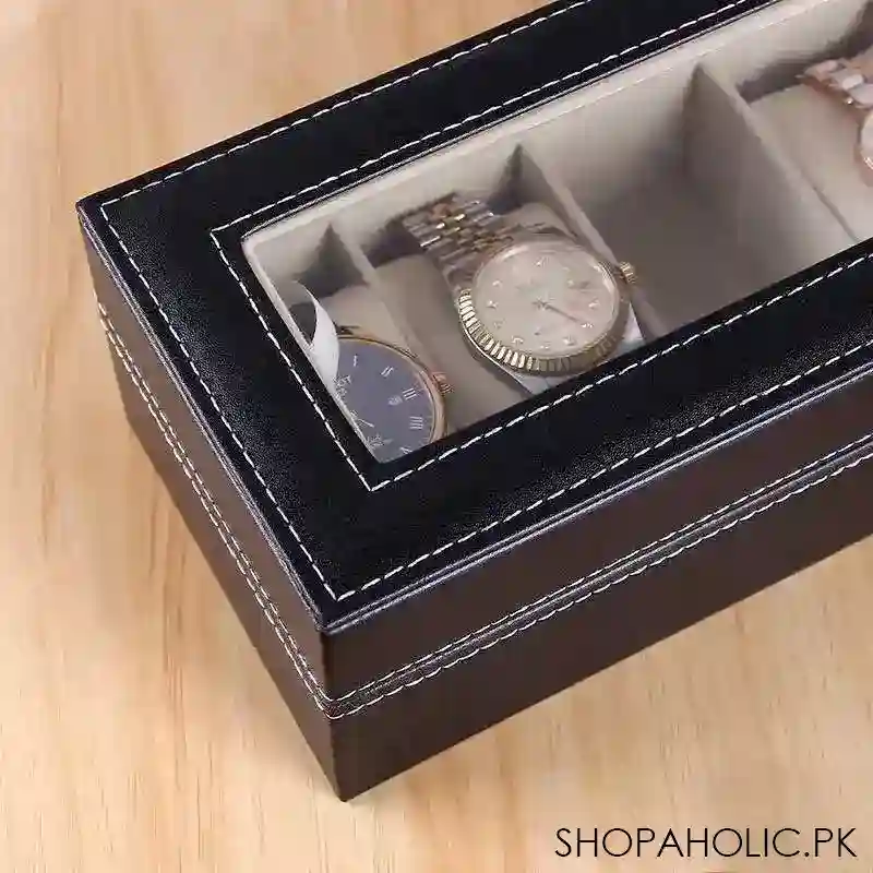 Elegant 6 Watches Storage Box PU Leather for Men and Women