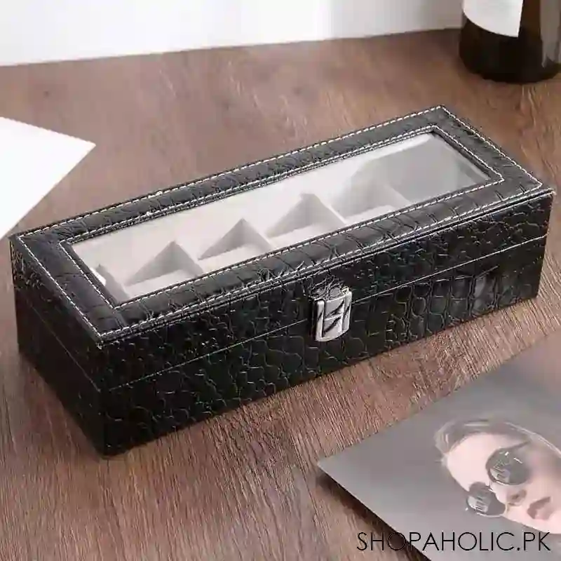 Elegant 6 Watches Storage Box PU Leather for Men and Women