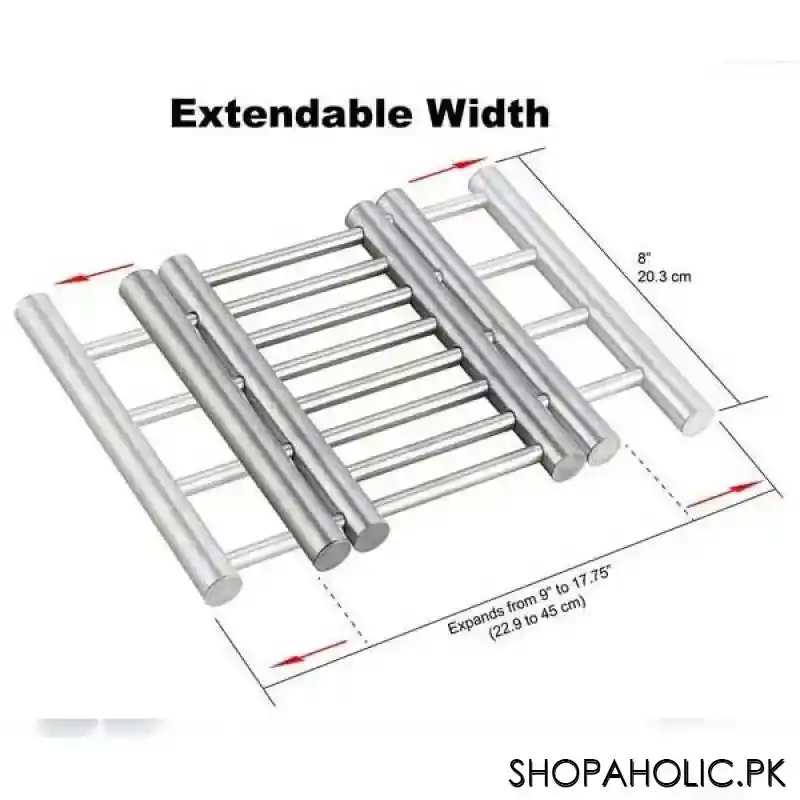 Extendable Stainless Steel Slider Coaster Pot Holder Rack