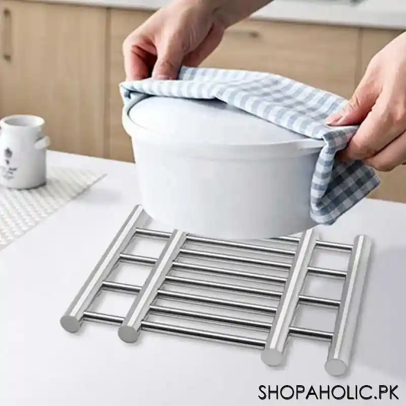Extendable Stainless Steel Slider Coaster Pot Holder Rack