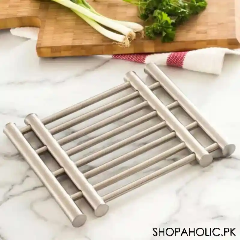 Extendable Stainless Steel Slider Coaster Pot Holder Rack