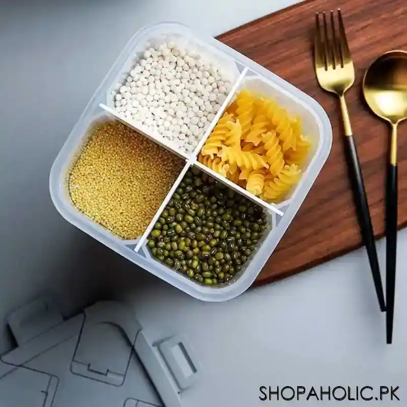 Food Storage Dispenser Airtight Container Jar with 4 Sections - 2300ml