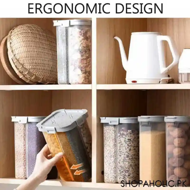 Food Storage Dispenser Airtight Container Jar with 4 Sections - 2300ml