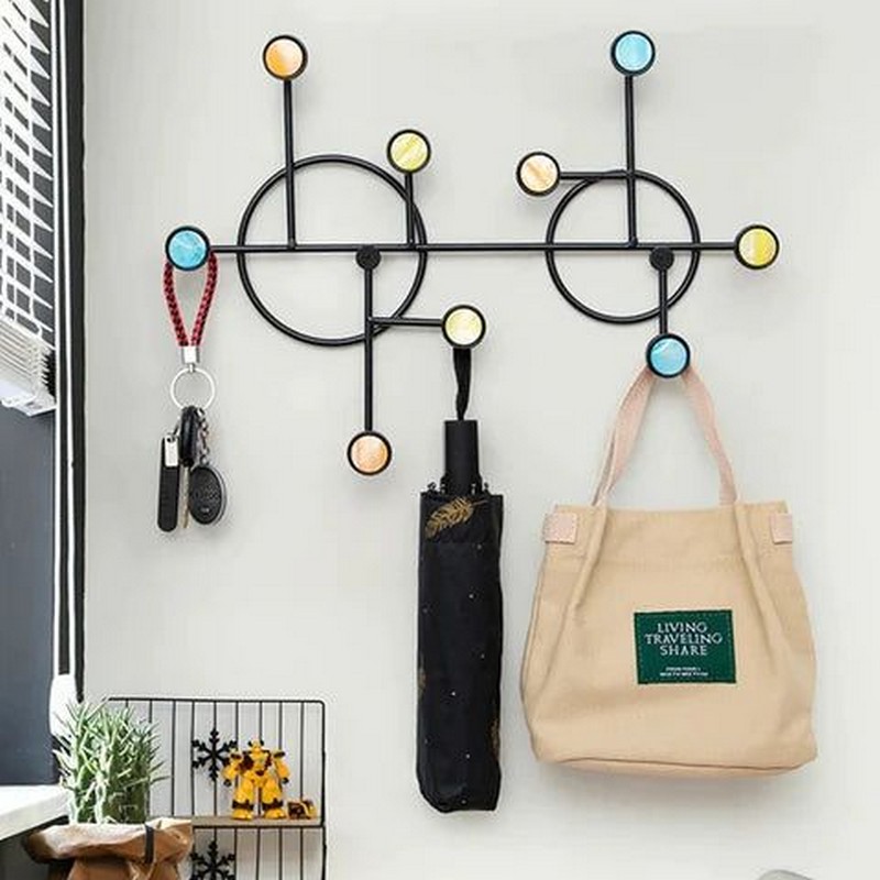 Nordic Style Wall Shelf With Hooks