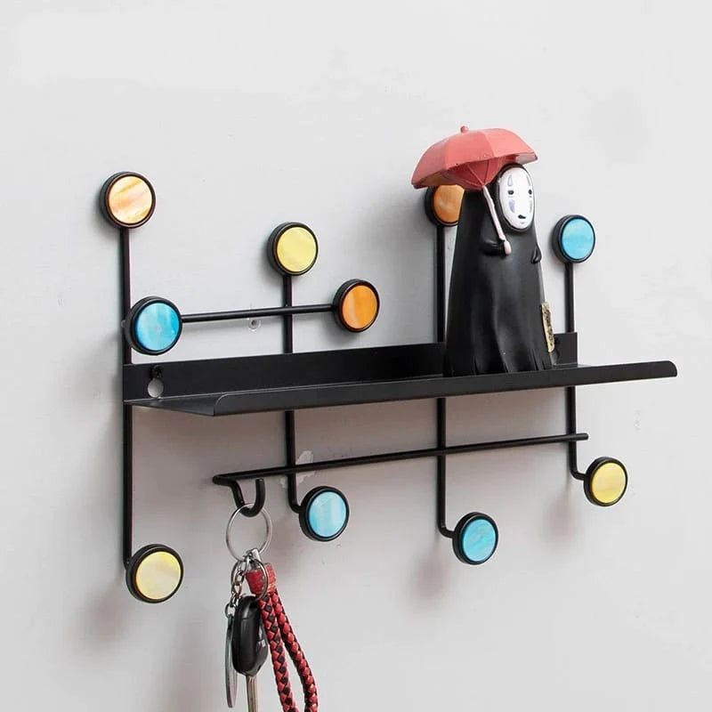 Nordic Style Wall Shelf With Hooks